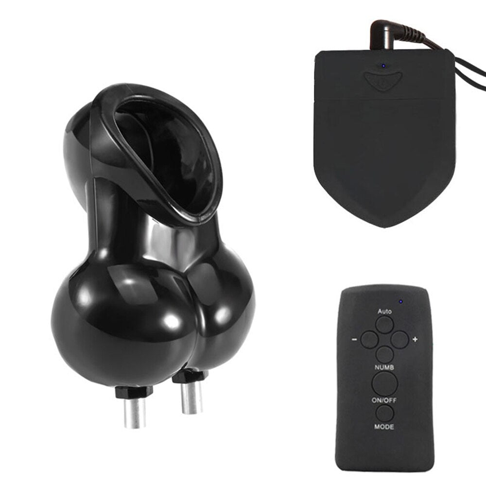 Electric Shock Glans Trainer SM Male Masturbator Scrotum Bondage Massage Chasity Cage Wireless Remote Control Sex Toys BDSM