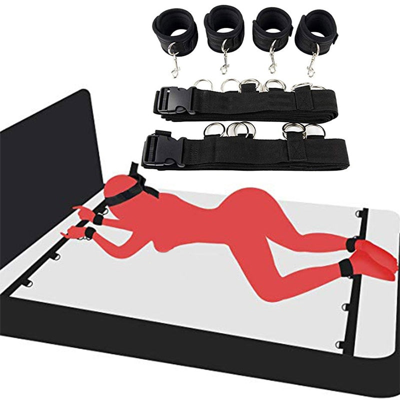 Erotic SM Adult Games Sex Toys for Women Wrists Ankle Cuffs Under Bed BDSM Bondage Restraint Nylon Sex Handcuffs