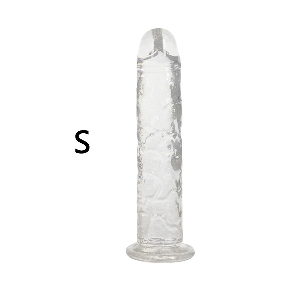 Erotic Soft Jelly Dildo Anal Butt Plug Realistic Penis Strong Suction Cup Dick Toy for Adult G-spot Orgasm Sex Toys for Woman