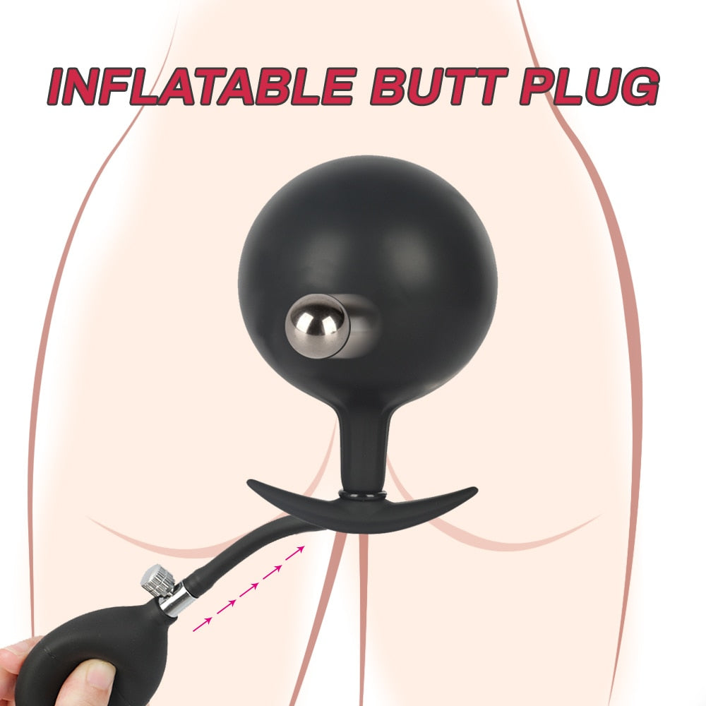 Expandable Prostate Massager Butt Plug Adult Sex Toys Inflatable Silicone Huge Big Anal Plug Anal Dildo Pump Anal Dilator