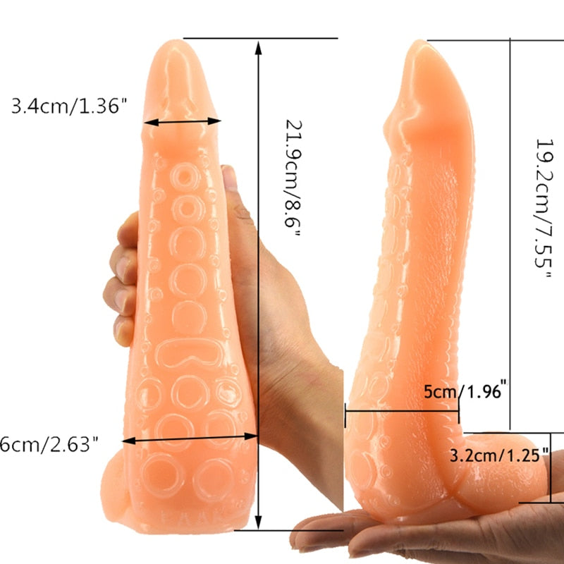 FAAK Healthy PVC Dildo Octopus Butt Plug Massage Anal Toy for Women Men Orgasm Stimulate Anal Plug Tentacle Dildos Sex Toys