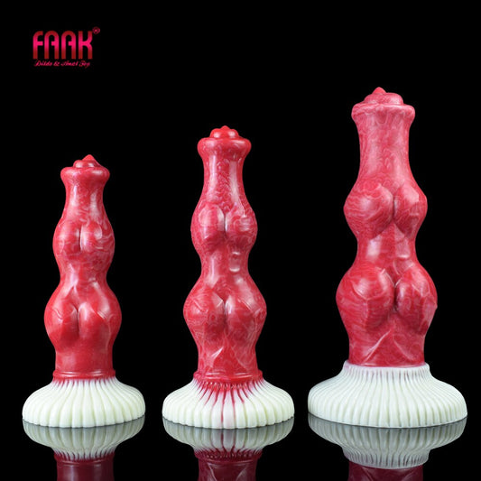 Silicone Bead Sucker Large Red Knot Dog Dildo Sex Toy for Women Men Unisex Erotic Product Butt Plug
