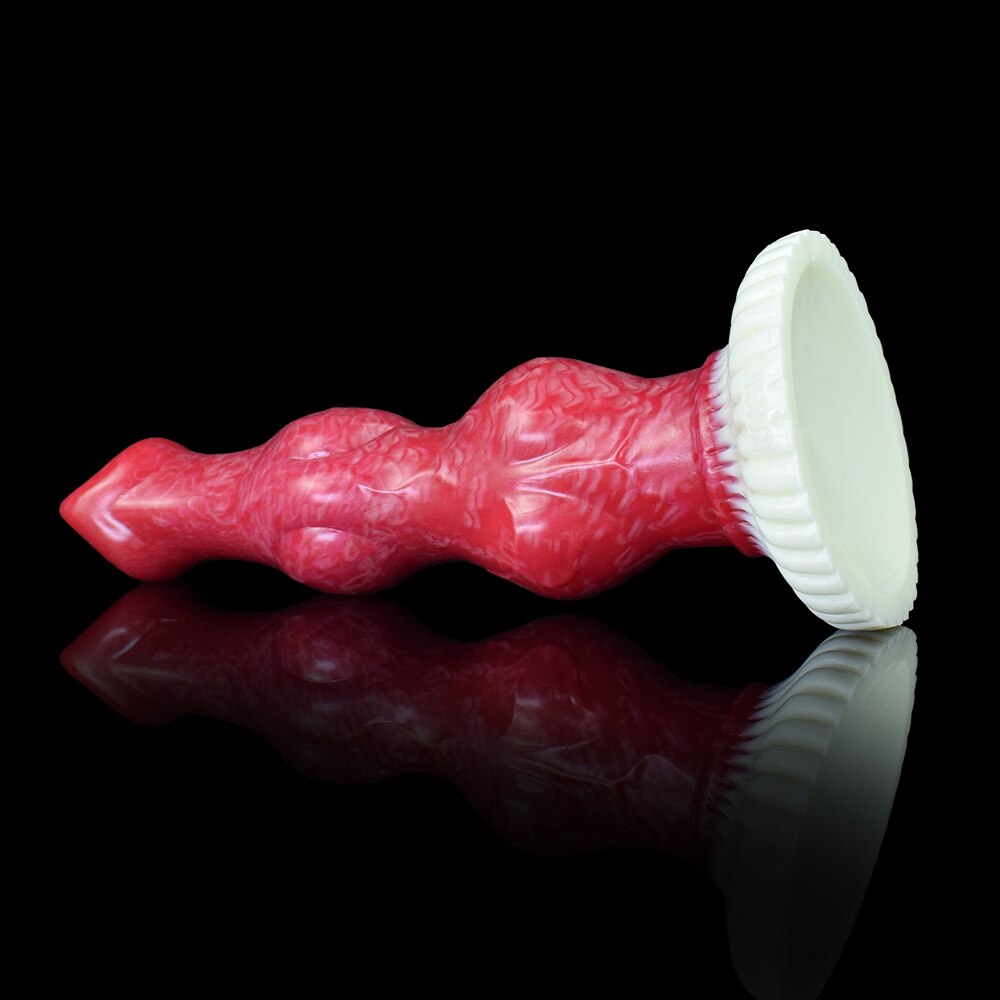 ซิลิโคนลูกปัด Sucker สีแดงขนาดใหญ่ Knot สุนัข Dildo เซ็กซ์ทอยสำหรับผู้หญิงผู้ชาย Unisex เร้าอารมณ์ผลิตภัณฑ์ Butt Plug
