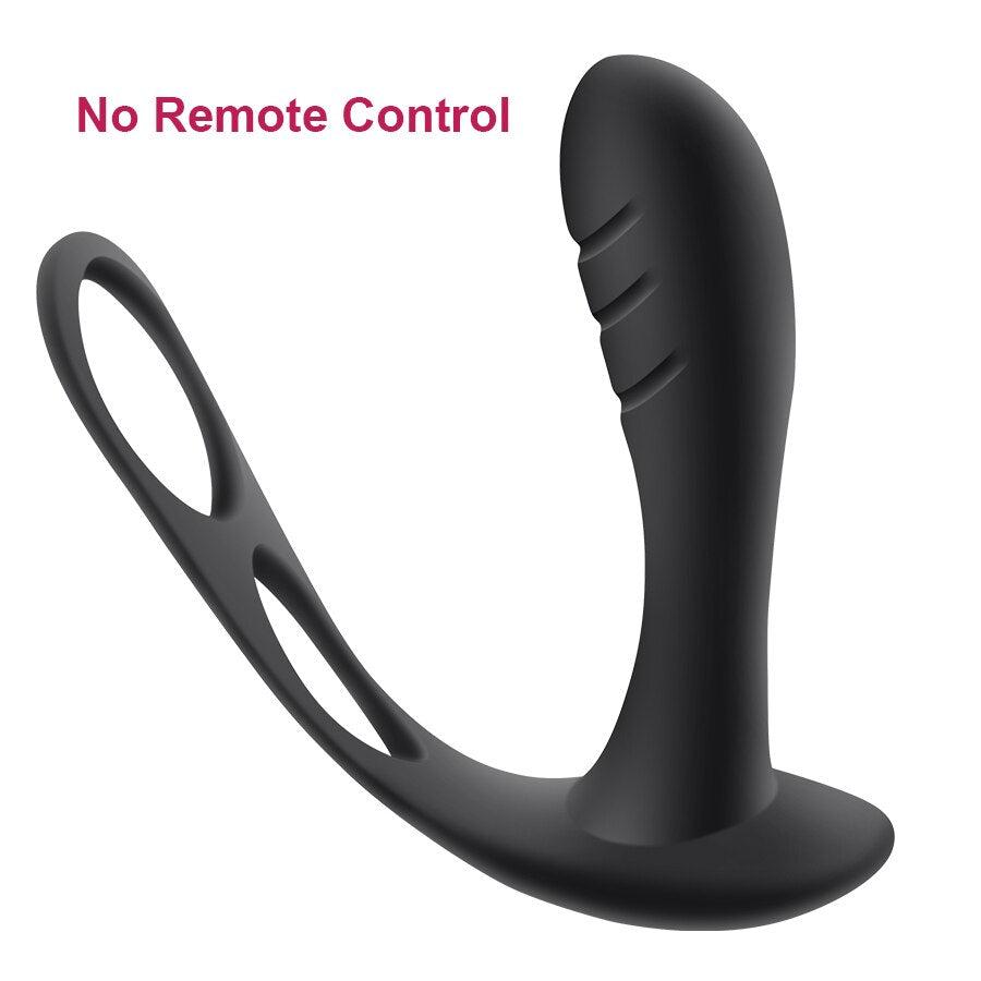 ชายนวดต่อมลูกหมาก Vibrator Anal Butt Plug แหวนคู่ไร้สาย Vbrators Delay Ejaculation เซ็กซ์ทอยสำหรับเกย์