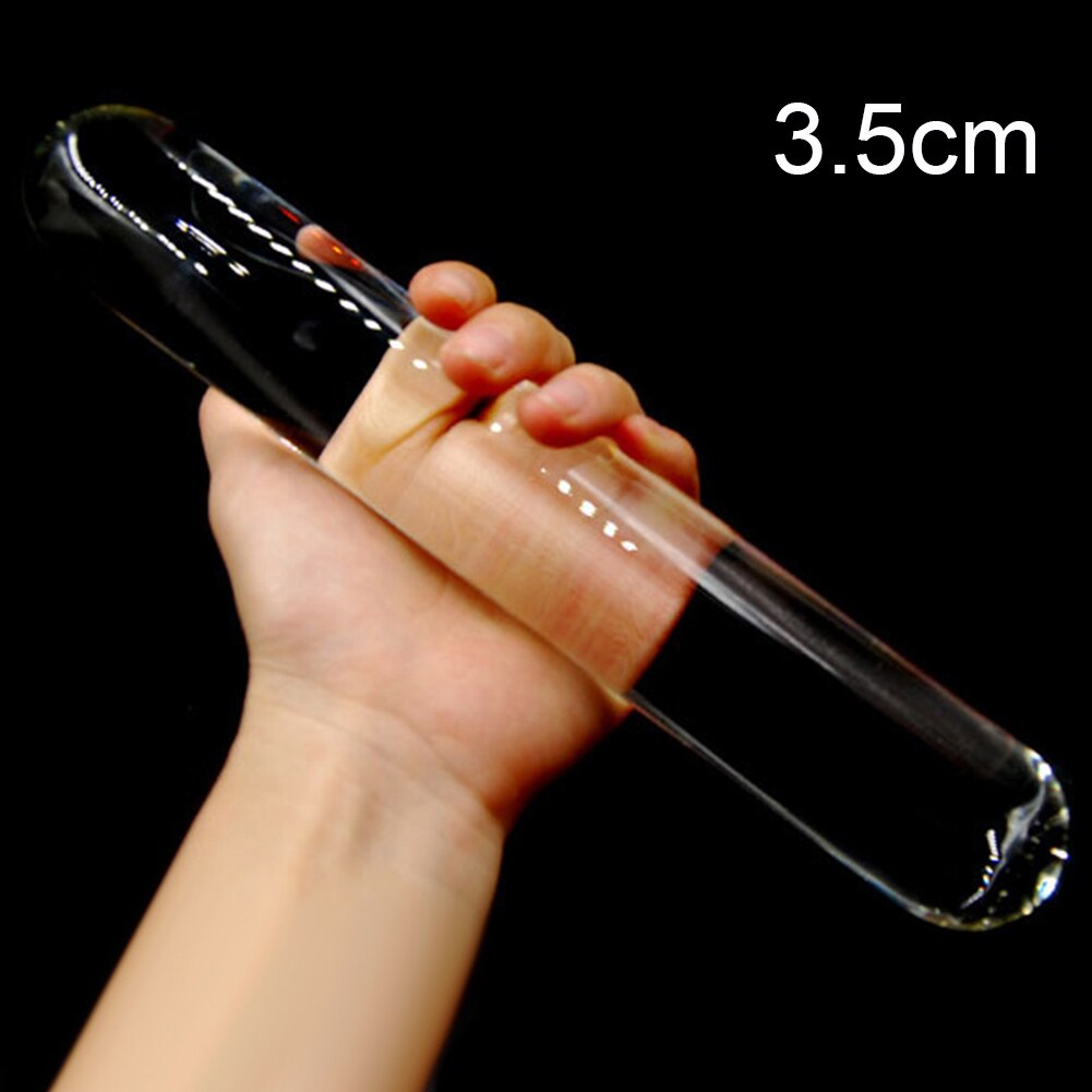 Female Masturbation Huge Faux Crystal Glass Butt Plug Dildo Rod Massage Stick Clitoral Stimulator Adult Sex Toy