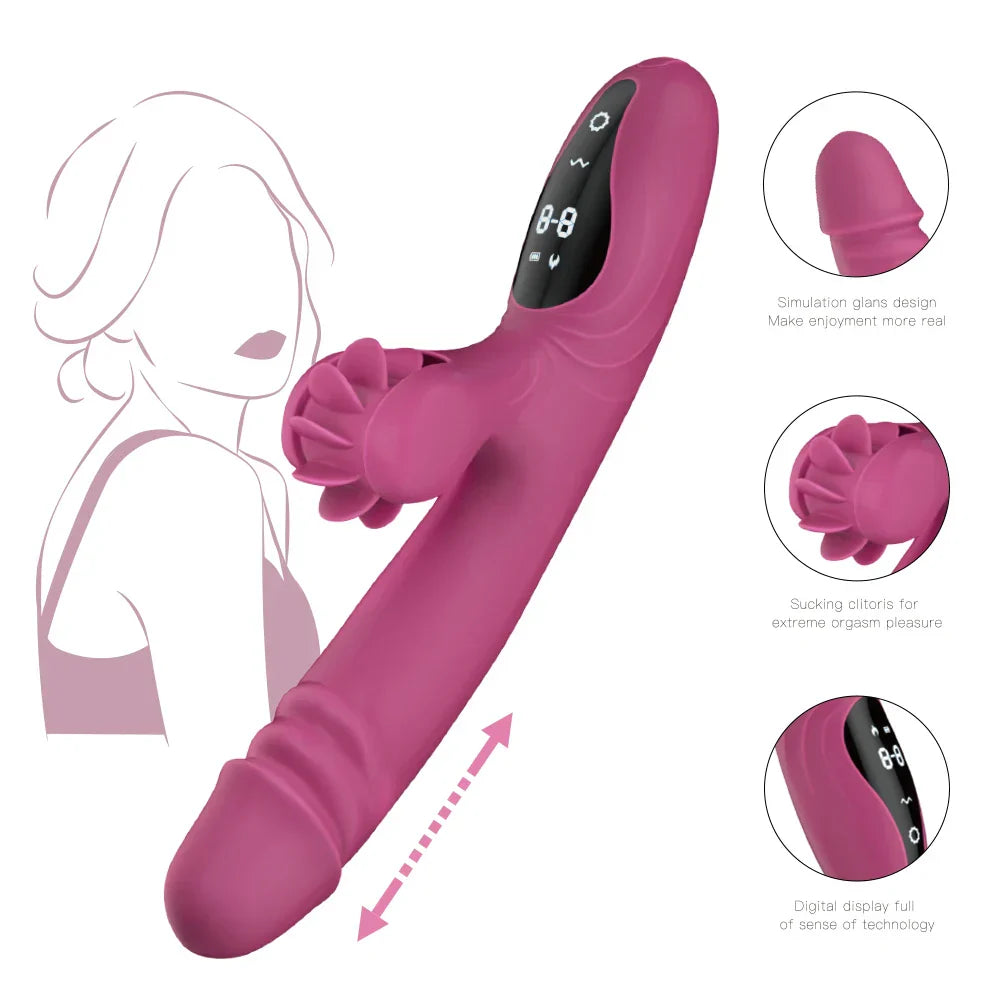 Female vibrator. Tongue wheel licking and pressing. High-frequency telescopic. Intelligent touch control. Intelligent heating.