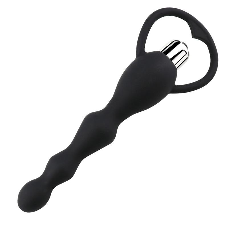 G Spot Vibrating Dildo Anal Plug Butt Prostate Massage Soft Beads Vibrator Sex Toys for Couples Silicone Adult Erotic Products