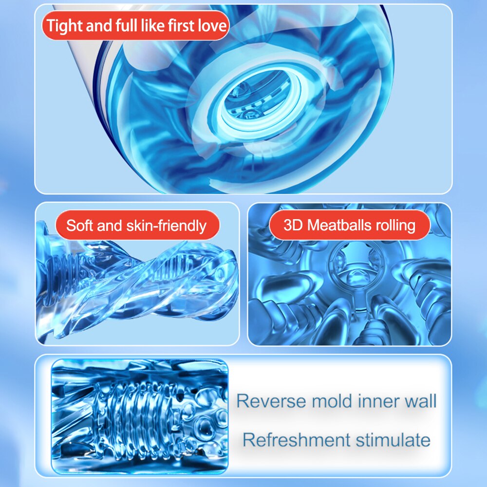 Male Vibrator Automatic Masturbator for Men Deep Throat Oral Vagina Suction Vibrator Sex Toy 18+