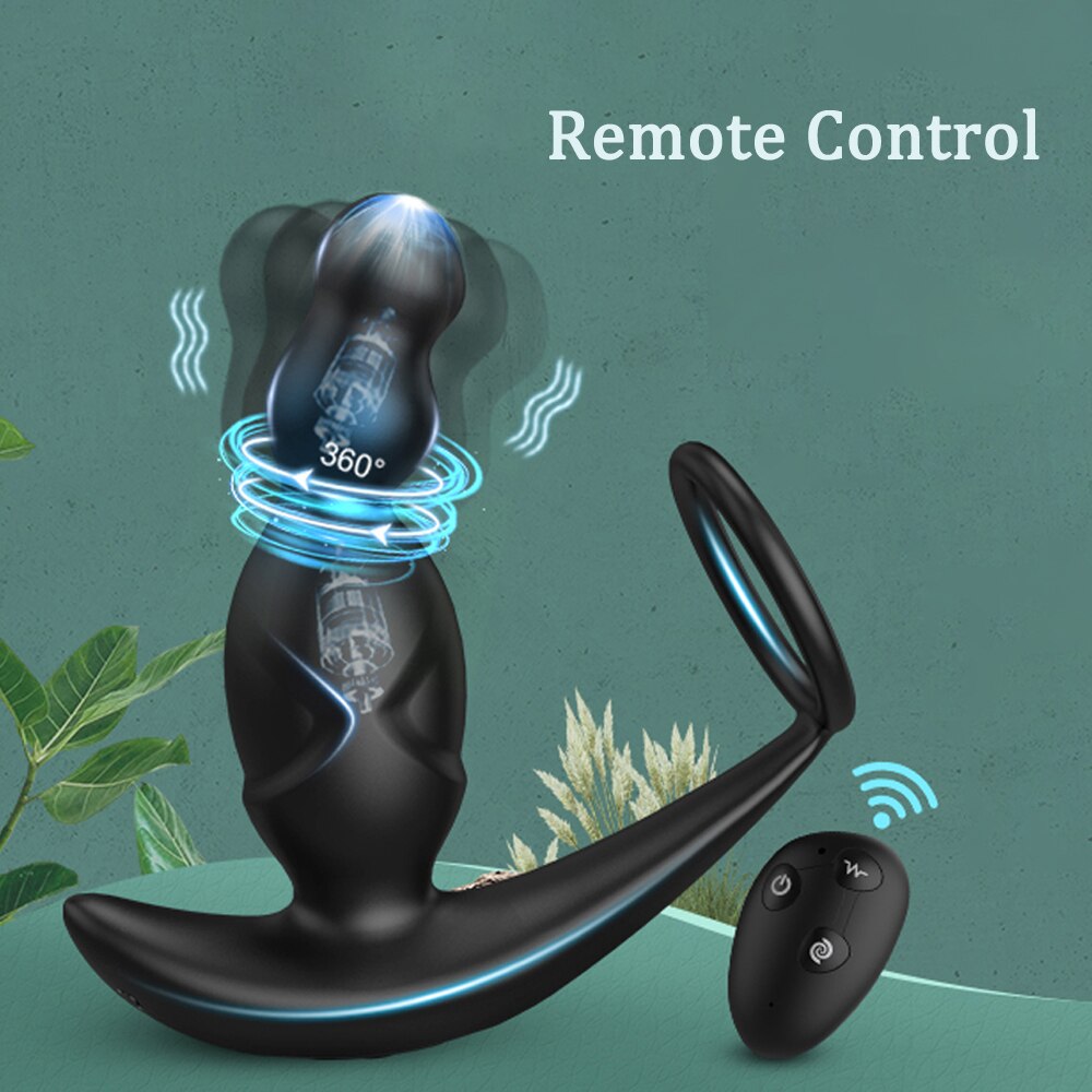 Gelugee App Anal Plug Vibrator เซ็กซ์ทอยสำหรับชาย Prostate Massager 360องศากระตุ้นชาย Buttplug ด้วยแหวน Cock
