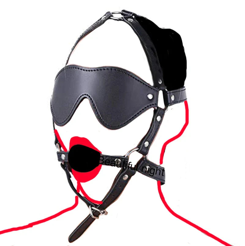 Ring/Spider/Ball Gag BDSM Leather Cover Mouth Mask Bondage. Muzzle Blindfold Restraints. SM Sex Toys For Couples