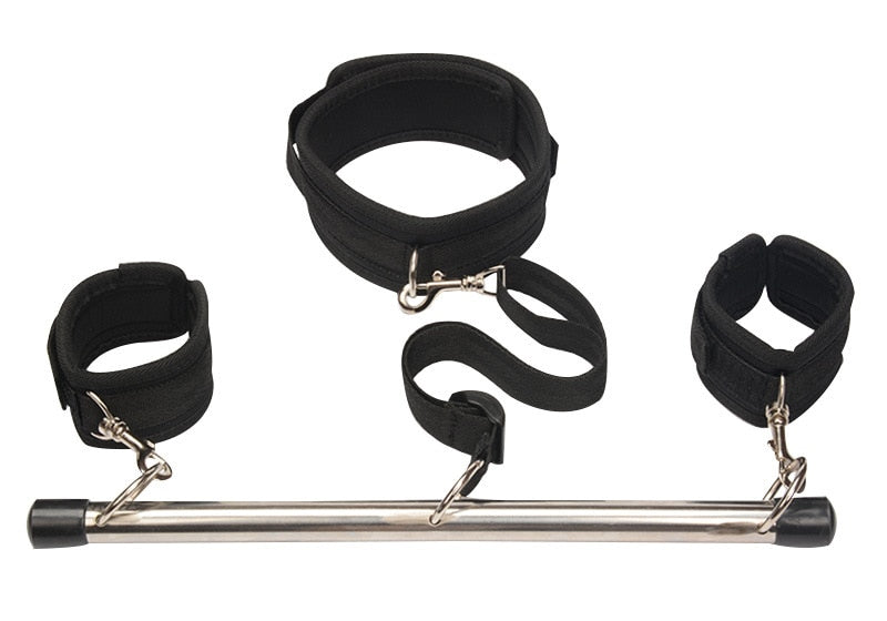 Sex Toys for Women, BDSM Bondage Set, Metal Butt Plug, Nylon Restraint Belt, Steel Pipe Erotic Handcuffs, Adult Flirt Games