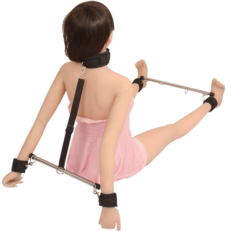 Sex Toys for Women, BDSM Bondage Set, Metal Butt Plug, Nylon Restraint Belt, Steel Pipe Erotic Handcuffs, Adult Flirt Games