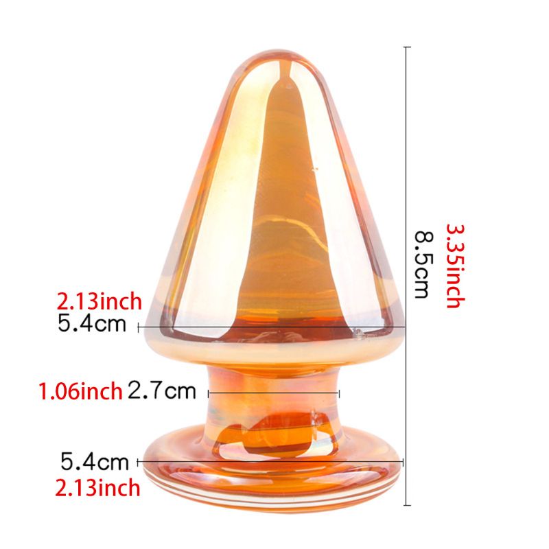 Transparent Butt Plug Waterproof Women Glass Massager Stimulation Adult Sex Toy 8.5 X 5.4cm