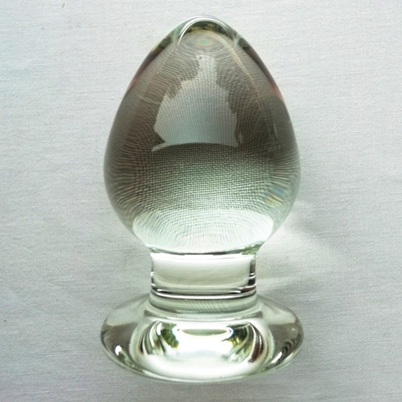 65mm Diameter Smooth Glass Anal Plug G Spot Stimulator Anal Expander Vagina Ball Anus Dilator Sex Toys for Women Glass Butt Plug