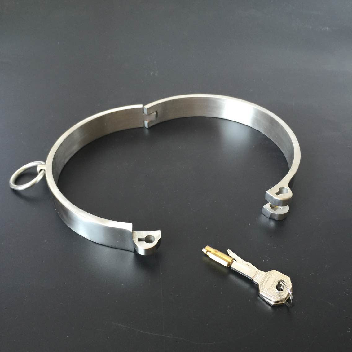 Stainless Steel Slave Flirt Wrist Handcuffs Ankle Cuffs Neck Collar Chain BDSM Shackle Bondage Invisible Lock Fetish Sex Toys