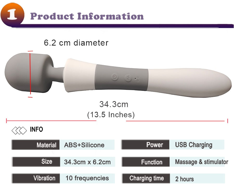 Huge Magic Wand Powerful Vibrators for Women, Big AV Stick Female Clitoris G Spot Body Massager, Adult Vibrator Sex Toys for Women