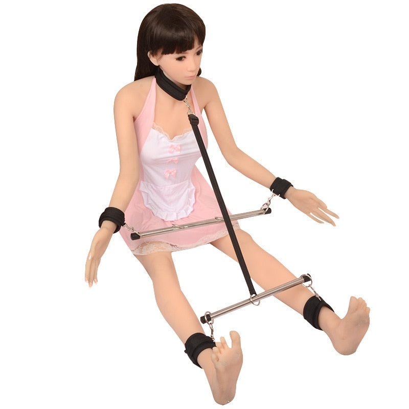 Sex Toys for Women, BDSM Bondage Set, Metal Butt Plug, Nylon Restraint Belt, Steel Pipe Erotic Handcuffs, Adult Flirt Games