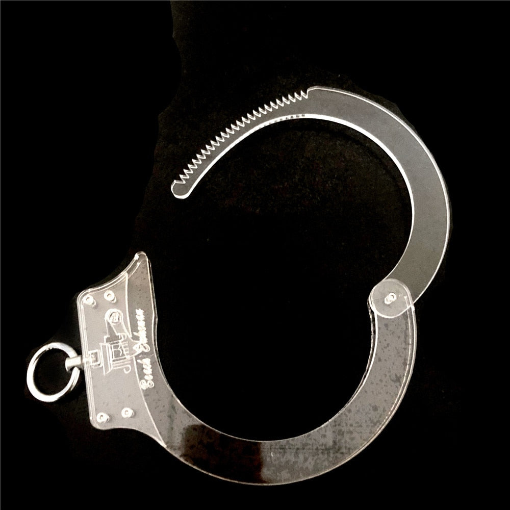 Latest Clear Crystal Adjustable Restraint Necklace Collar with Metal Ring Restraint Adult Bondage BDSM Sex Toy for Male Female