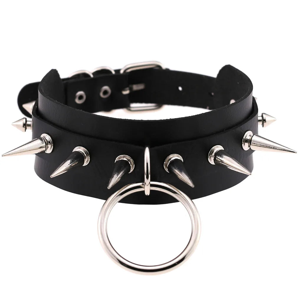 BDSM Different Styles Fashion Punk Men's Torques Necklace Gothic PU Leather Choker Collar Necklace Women's Body Chain