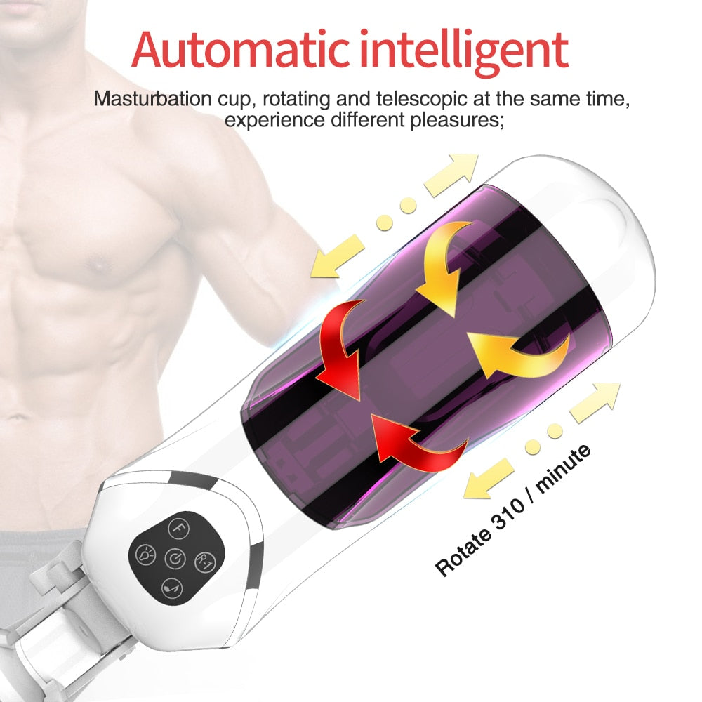 Powerful Automatic Telescopic Rotation Male Masturbator, Voice Interaction Masturbator Cup, Vagina Sex Toys for Men, Adult Sex Shop
