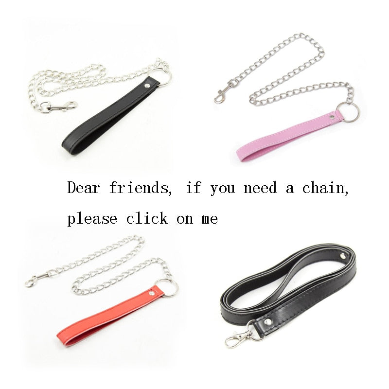 Women Lovely Sailor Moon Leather Collar Lead Chain Bondage Restraints Adult Game BDSM Collars Sex Toys Sex Game Accessories Set