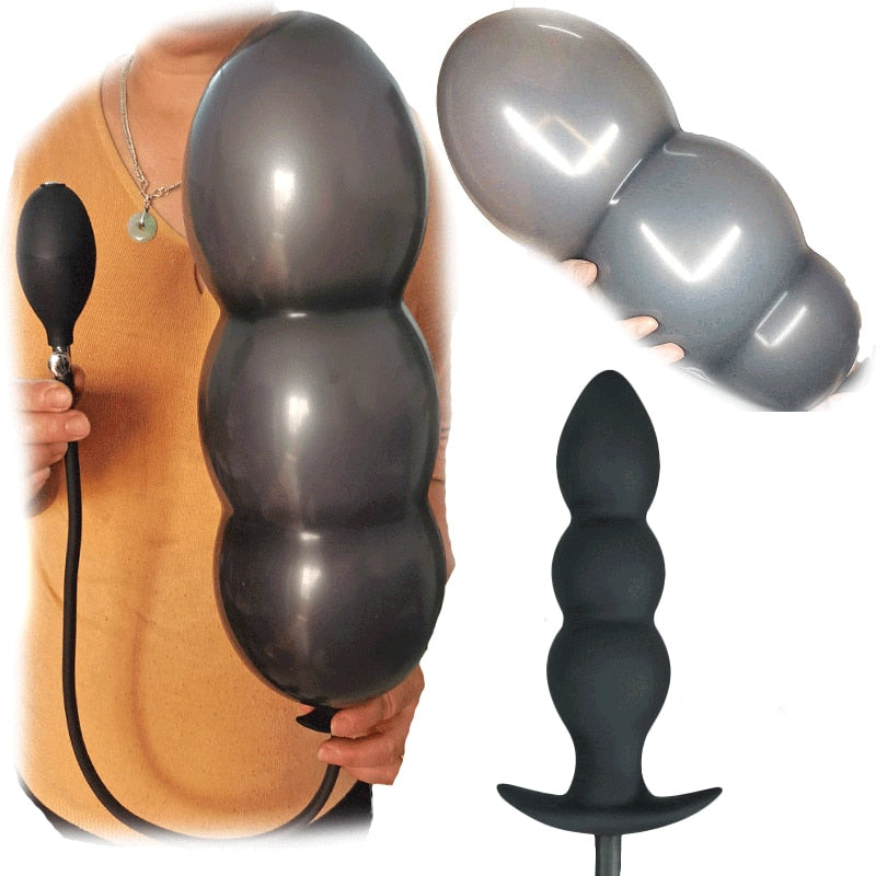 Silicone Inflated Super Big Anal Plug Dildo 13cm Huge Anal Dilator Prostate Massage Anus Extender G Spot Stimulator Sex Toys