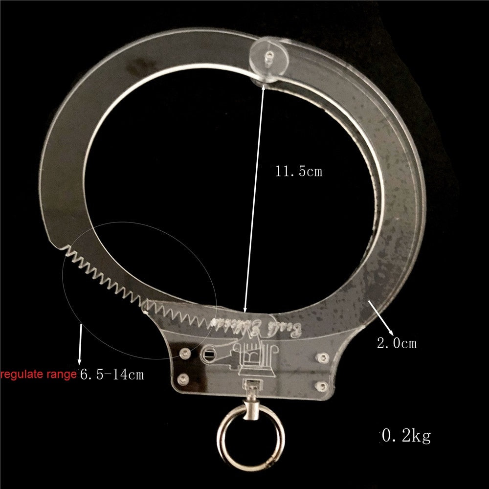 Latest Clear Crystal Adjustable Restraint Necklace Collar with Metal Ring Restraint Adult Bondage BDSM Sex Toy for Male Female