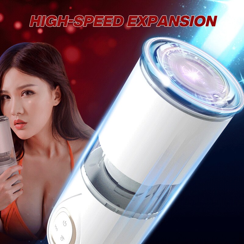 10-Rotation Automatic Telescopic Male Masturbators Realistic Vagina Adult Masturbation Sex Toys for Men Blowjob Machine