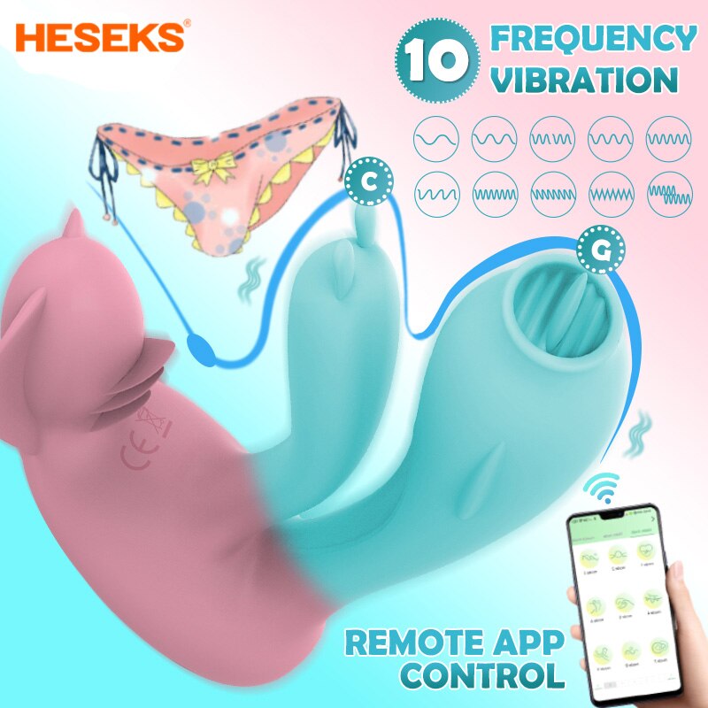 APP Control Vibrators for Women, Tongue Licking Clitoris Stimulator G Spot Massager Vibrating Female Masturbation