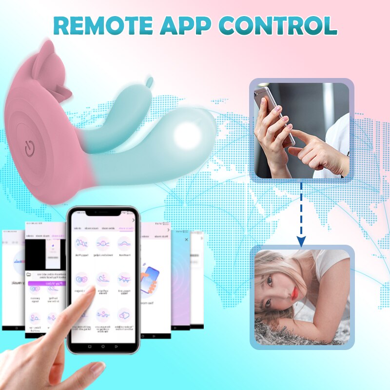 APP Control Vibrators for Women, Tongue Licking Clitoris Stimulator G Spot Massager Vibrating Female Masturbation
