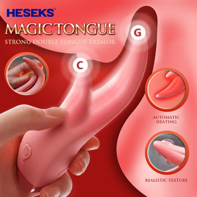 G-Spot Clitoris Vagina Anal Nipple Stimulator Female Masturbator Warming Licking Sex Toy for Women