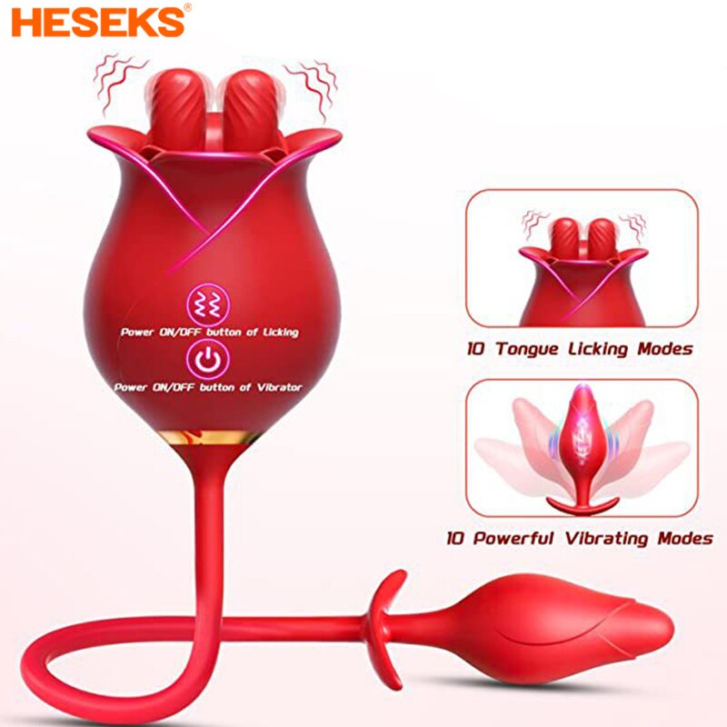 Rose Licking Vibrator, Women's Nipple Sucking Penis, G-Spot Clitoris Masturbation, Female Sex Toy