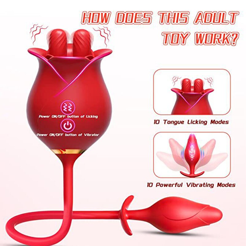 Rose Licking Vibrator, Women's Nipple Sucking Penis, G-Spot Clitoris Masturbation, Female Sex Toy