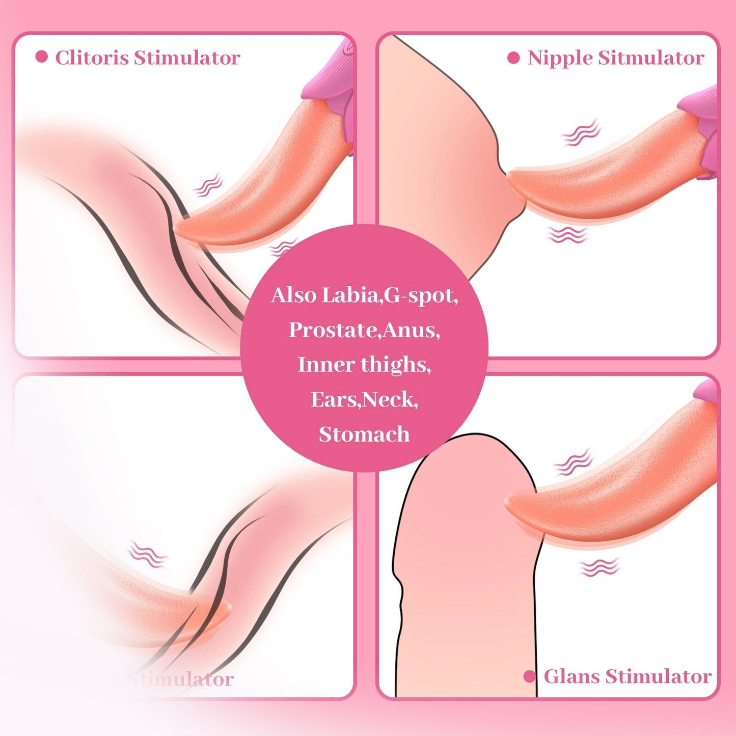 Realistic Licking Tongue Vibrator Egg Vibrator G-Spot Clitoris Vaginal Nipple Stimulator Female Masturbator
