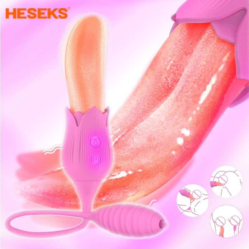 Realistic Licking Tongue Vibrator Egg Vibrator G-Spot Clitoris Vaginal Nipple Stimulator Female Masturbator