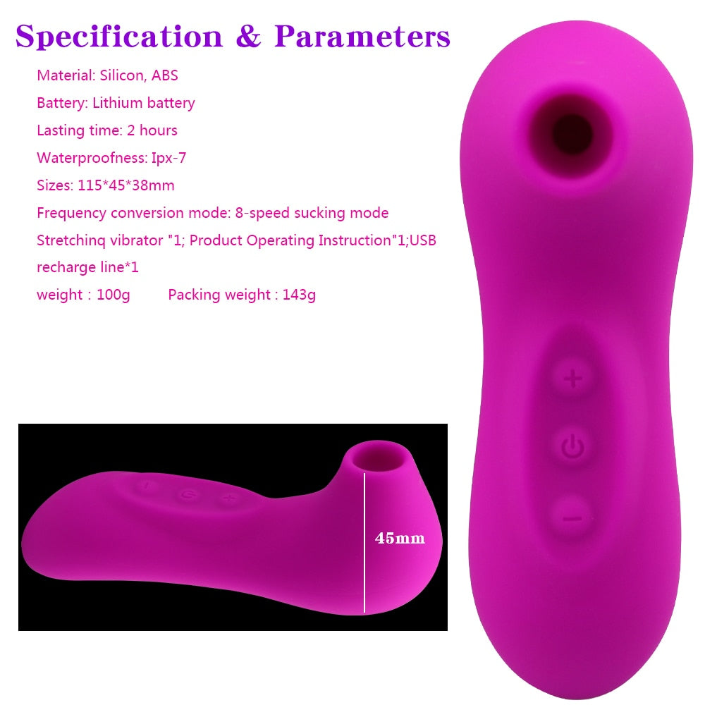 Clit Sucker Vibrator, Blowjob, Tongue Licking, G-Spot Massage, Clitoris Stimulator, Nipple Sucking Erotic Sex Toys for Women Sexo