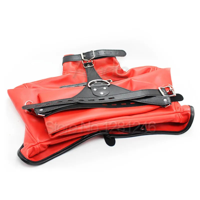 Synthetic Leather Straitjacket BDSM Adult Games Straight Jacket Adjustable Fetish Harness Body Bondage Sex Toy For Women and Men