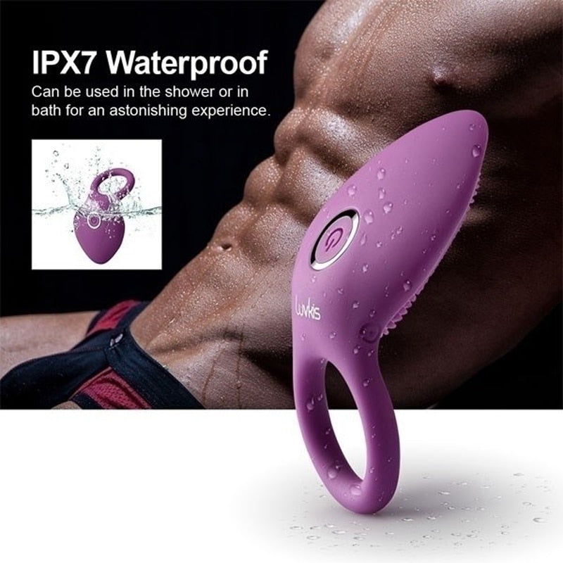 Penis Ring Vibrating Clitoris Stimulator G Spot Sex Toys for Couple Vibro Delay Lick Vagina Orgasm Lock Fine Sleeve Vibrator