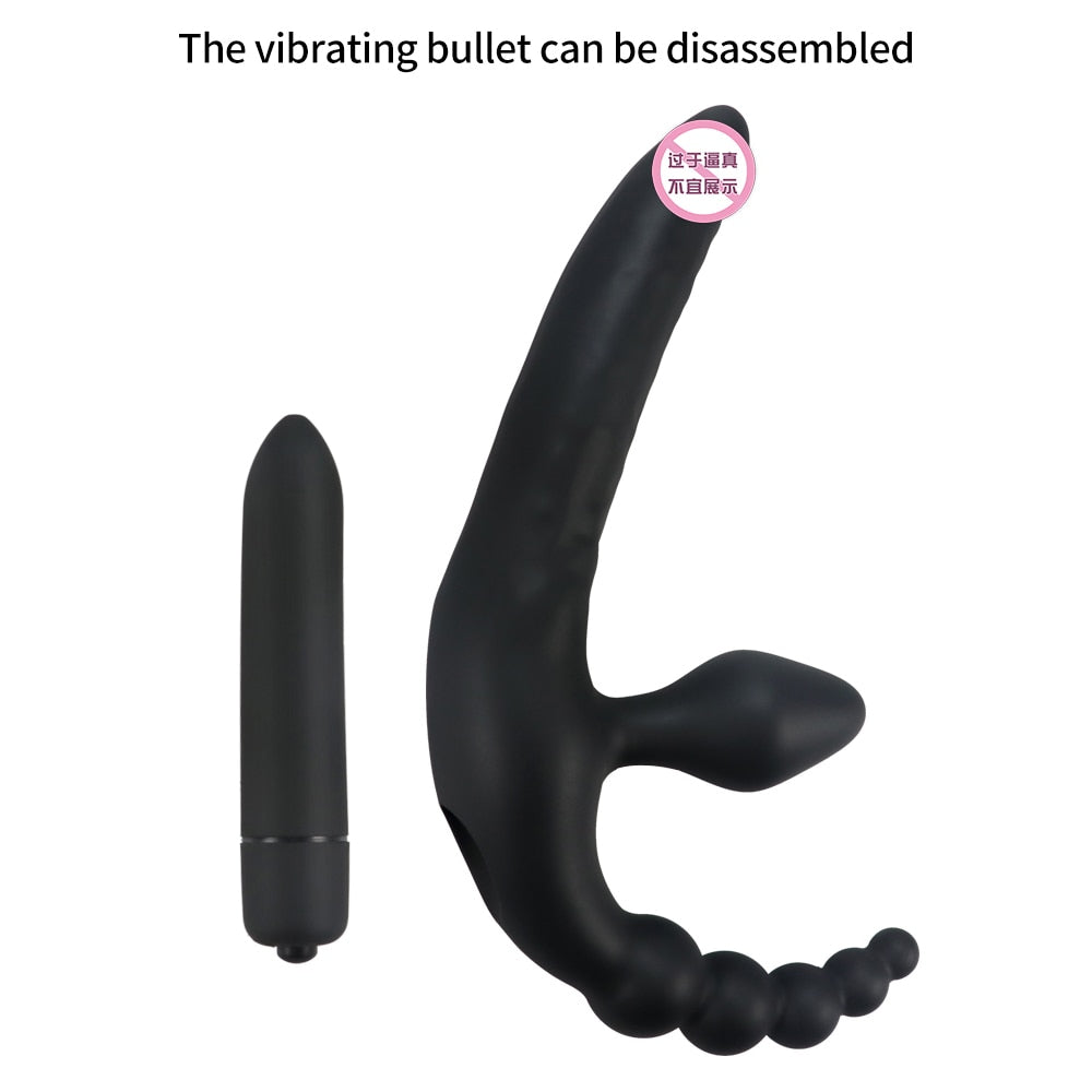 3 IN 1 Dildos Anal Plug Vibrators Sex Toys for Women Men Bondage Vagina Clitoris Stimulator Adult Chastity Accessories Sex Shop