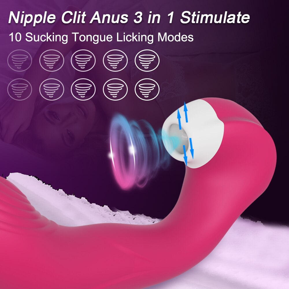 Burningus 3 In 1 Clitoral Vagina Sucking Licking Vibrator Female G Spot Vibrating Clitoris Stimulator Sex Toys for Couples Adult