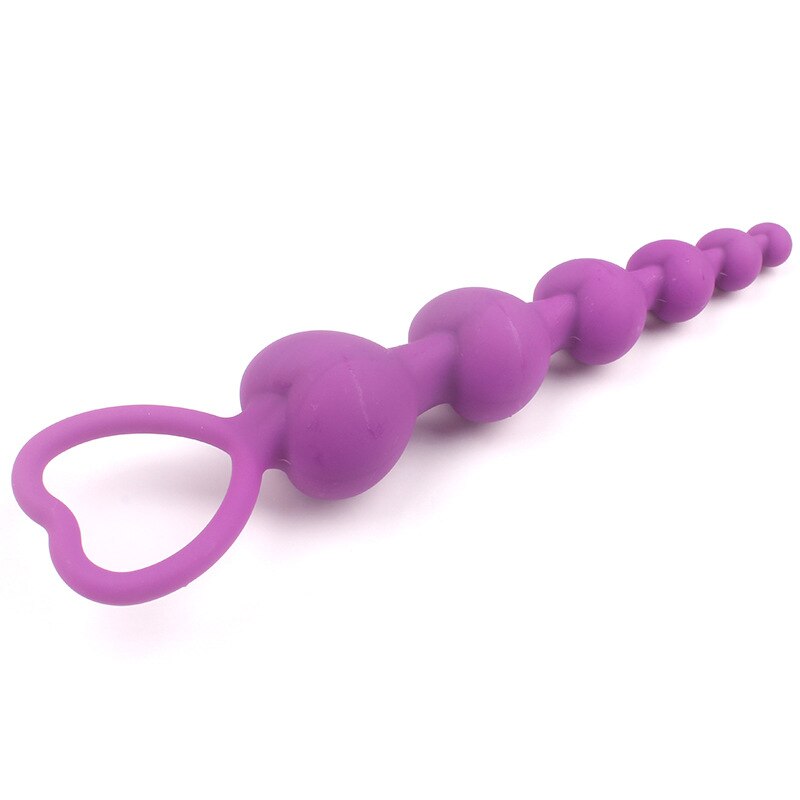 Heart Beads Soft Anal Plug Anus Toys Big  Balls Silicone G-Spot Stimulating Butt Plugs Adult Sex  Couple Sexy