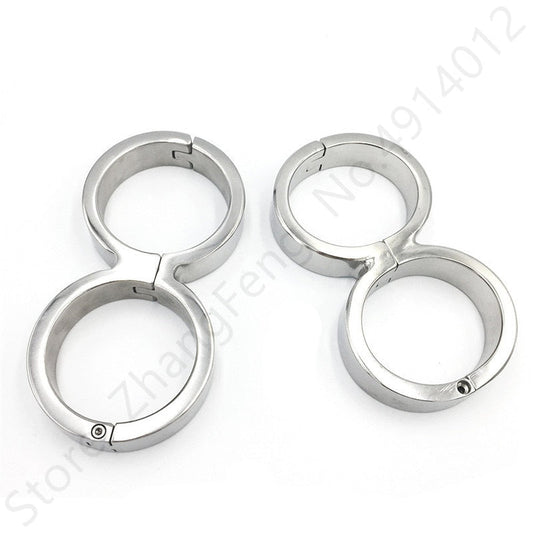 Heavy Stainless Steel Handcuffs Ankle Cuff Bondage BDSM Fetish Adult Sex Toys for Woman Screw Sex Toy Bundle Sex Shop China 18+