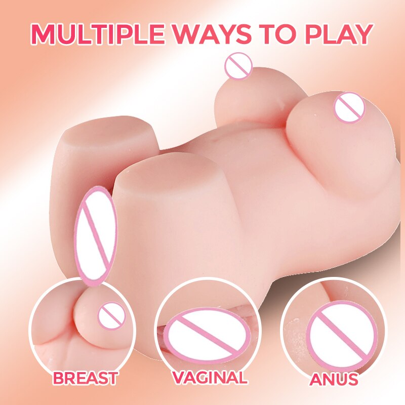 Mini Sexy Yoga Rubber Doll for Women Big Breasts Anal Vaginal Real for Men