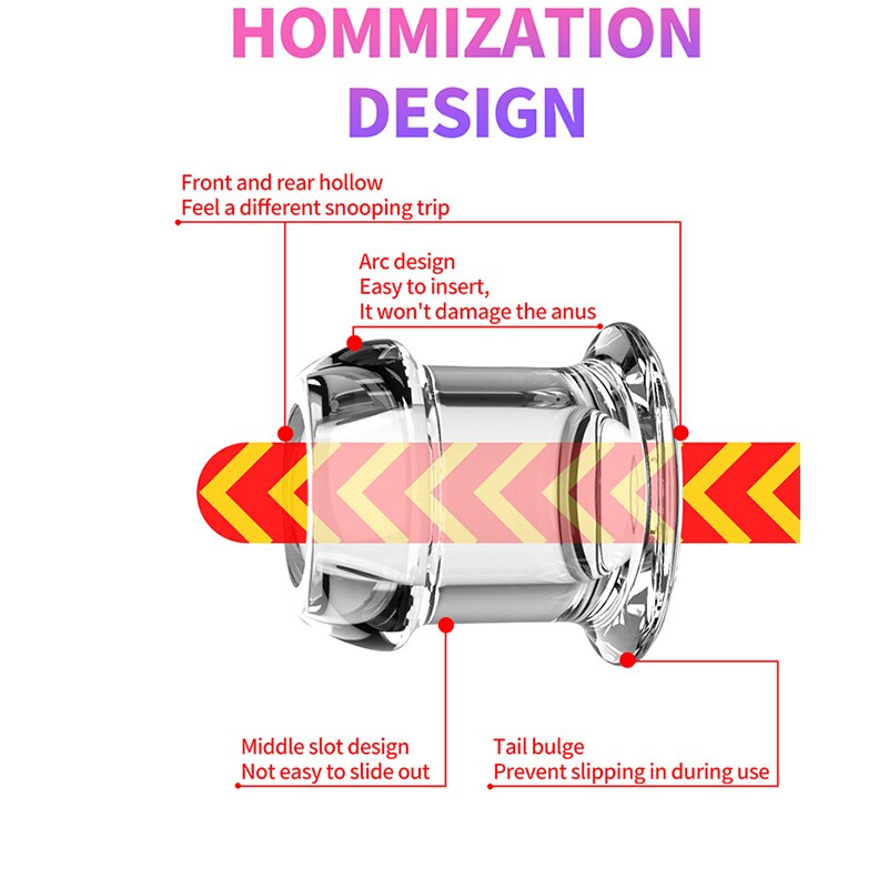 Hollow Anal Plug with Stopper Anal Expander/Tunnel/Toy Transparent Anus Dilation Adult SM Sex Toys for Women Men Couple Lesbian