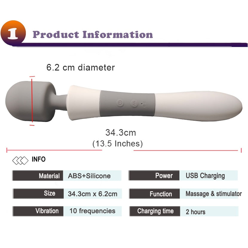 Huge Magic Wand Powerful Vibrators for Women, Big AV Stick Female Clitoris G Spot Body Massager, Adult Vibrator Sex Toys for Women