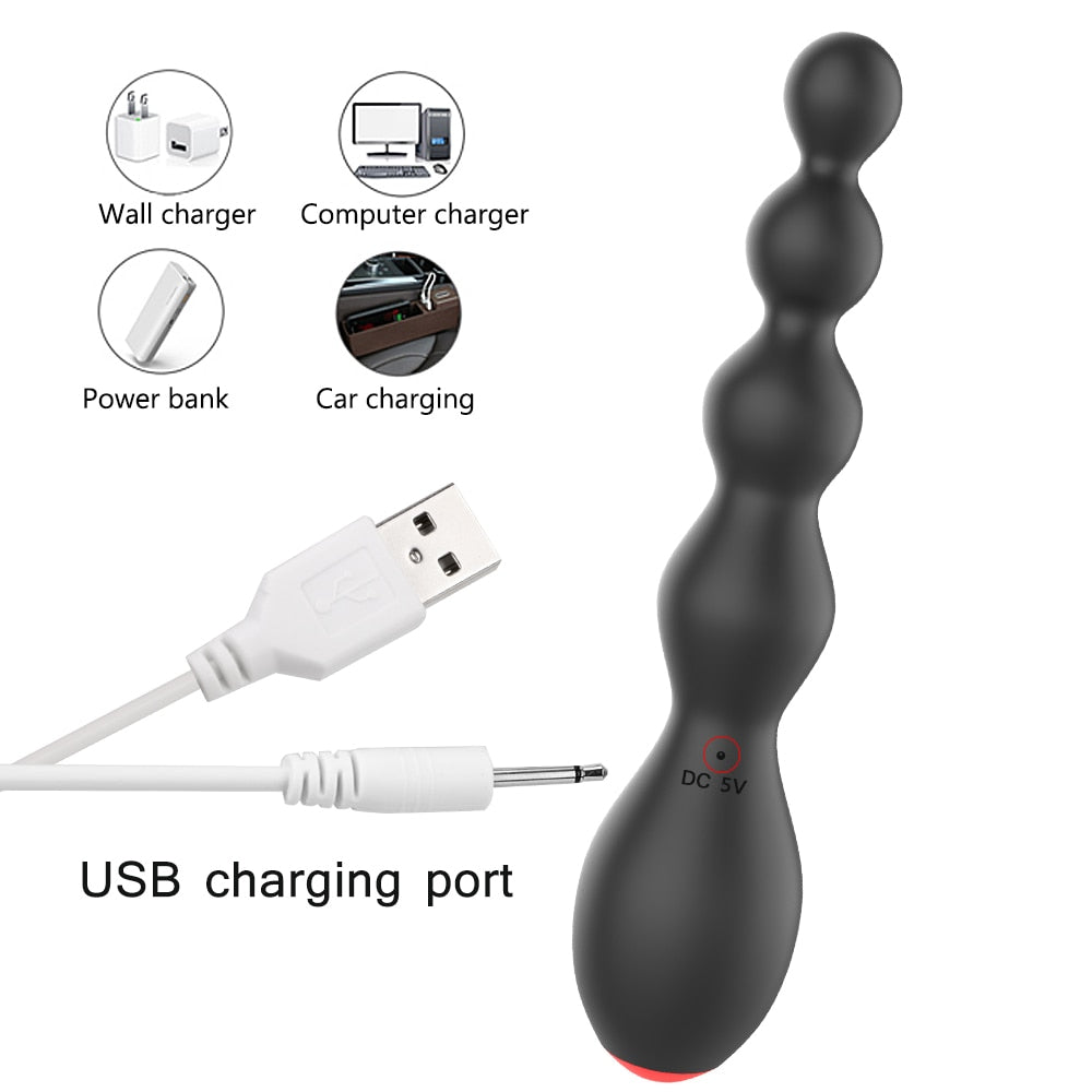 IKOKY 10 Speed Vibrating Butt Plug Sex Toy for Women Clitoris Stimulator Prostate Massager Erotic Anal Beads Vibrator