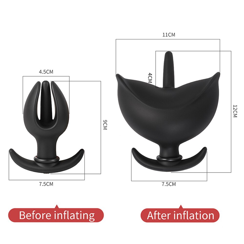 Inflatable Anal Plug Big Anal Dilator ขยายเซ็กซ์ทอยสำหรับผู้หญิงผู้ชายนวดต่อมลูกหมาก G จุดกระตุ้นช่องคลอด Anus Extender