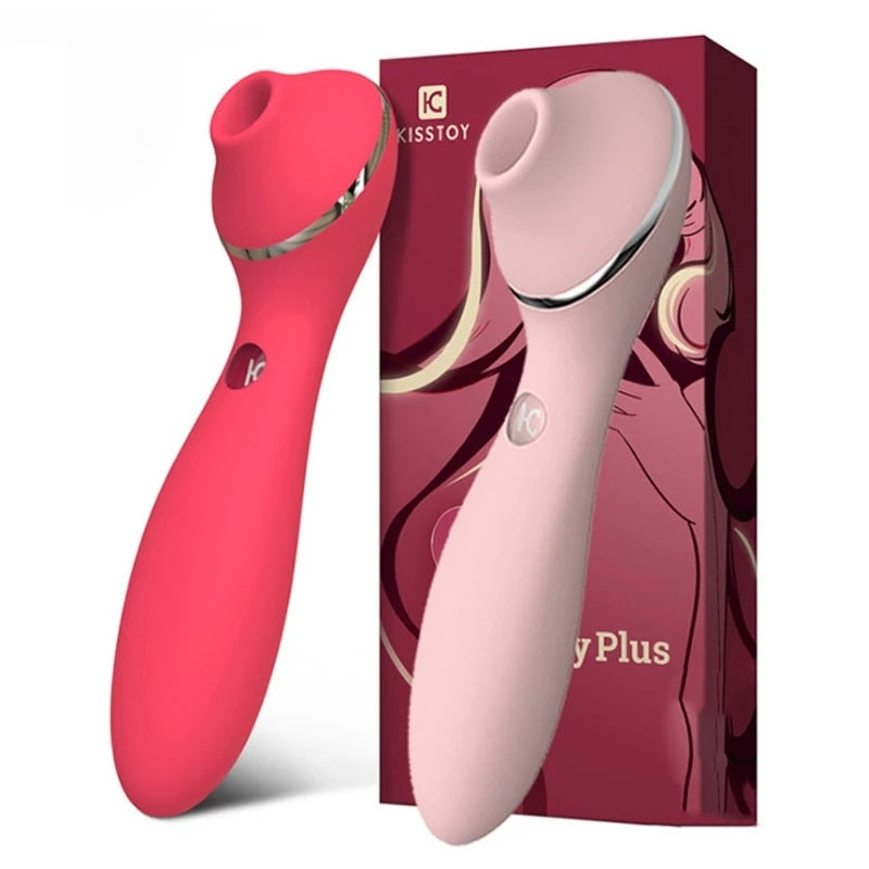 KISTOY Polly Plus 2-in-1 Warmer Vibrator Clitoris Sucking G-Spot Stimulator Vibrating Dildo Sex Toy for Women