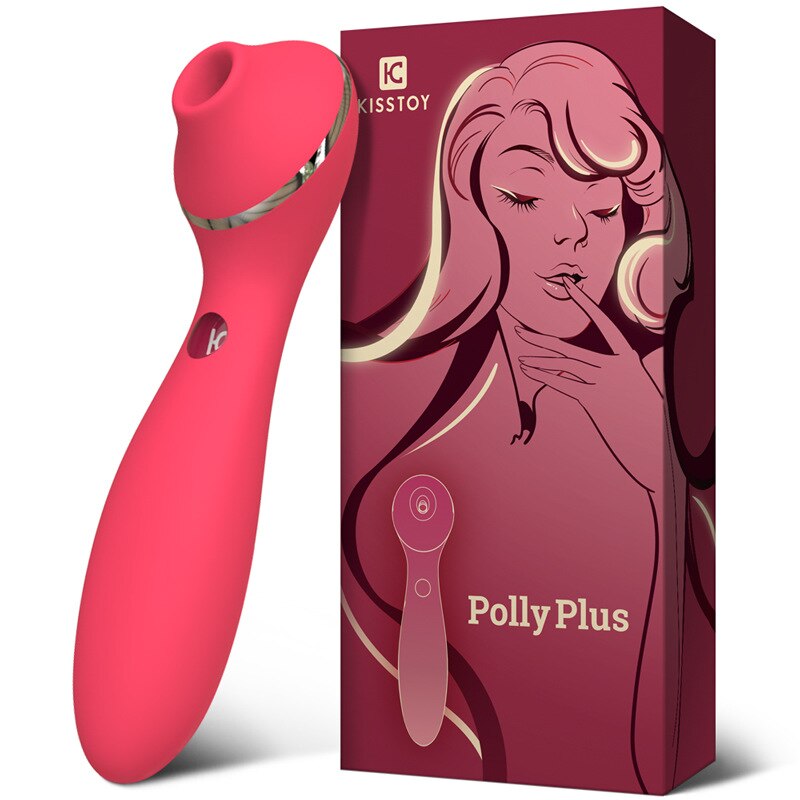 KISTOY Polly Plus 2-in-1 Warmer Vibrator Clitoris Sucking G-Spot Stimulator Vibrating Dildo Sex Toy for Women