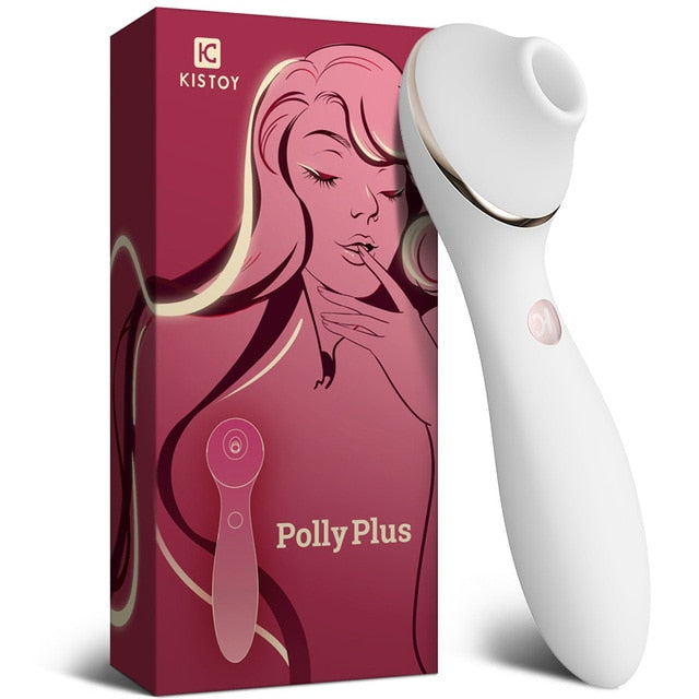 KISTOY Polly Plus 2-in-1 Warmer Vibrator Clitoris Sucking G-Spot Stimulator Vibrating Dildo Sex Toy for Women